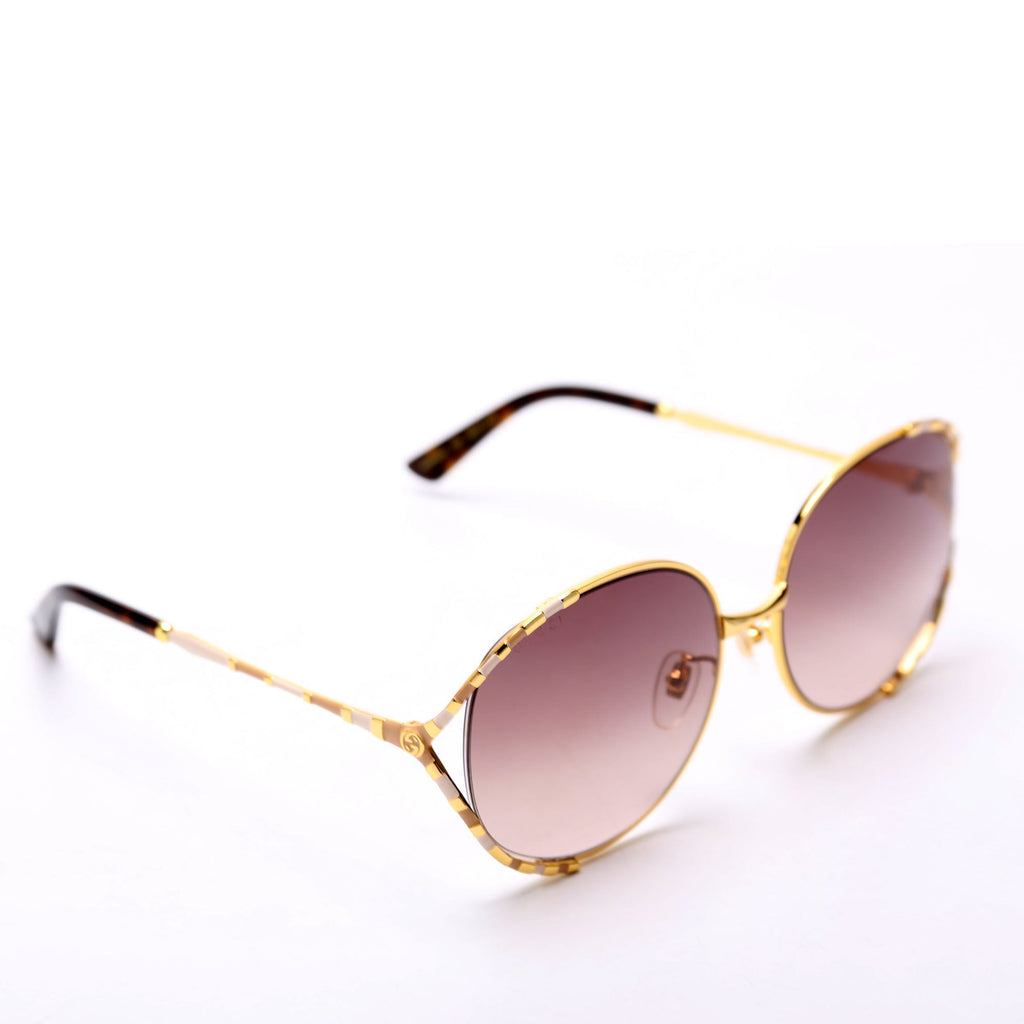 GG0595S Round Metal Frame Sunglasses Brown
