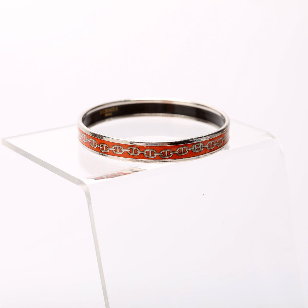 Printed Enamel Narrow Bangle Bracelet