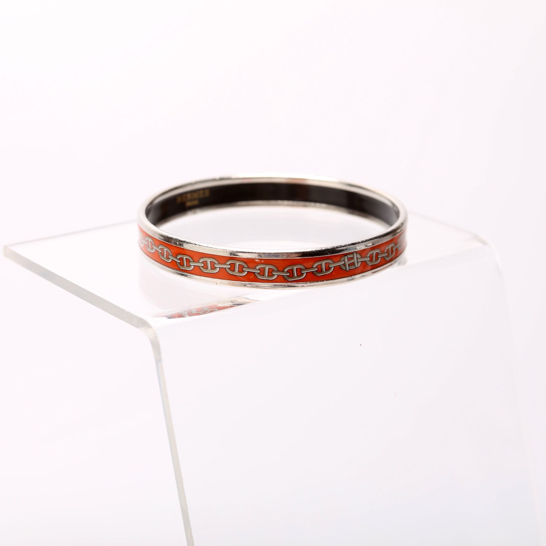 Printed Enamel Narrow Bangle Bracelet