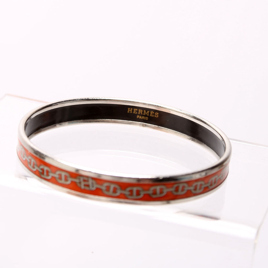 Printed Enamel Narrow Bangle Bracelet