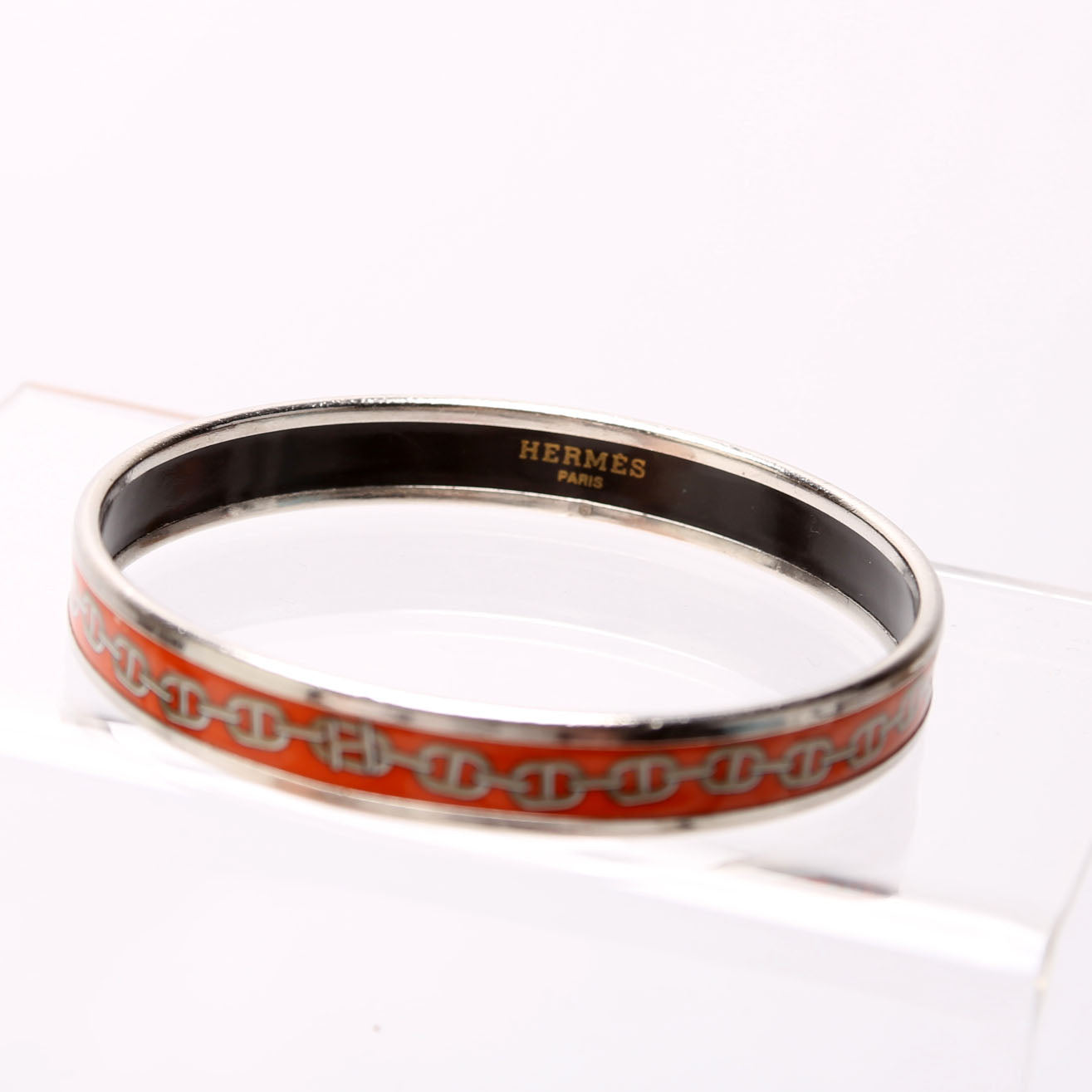 Printed Enamel Narrow Bangle Bracelet