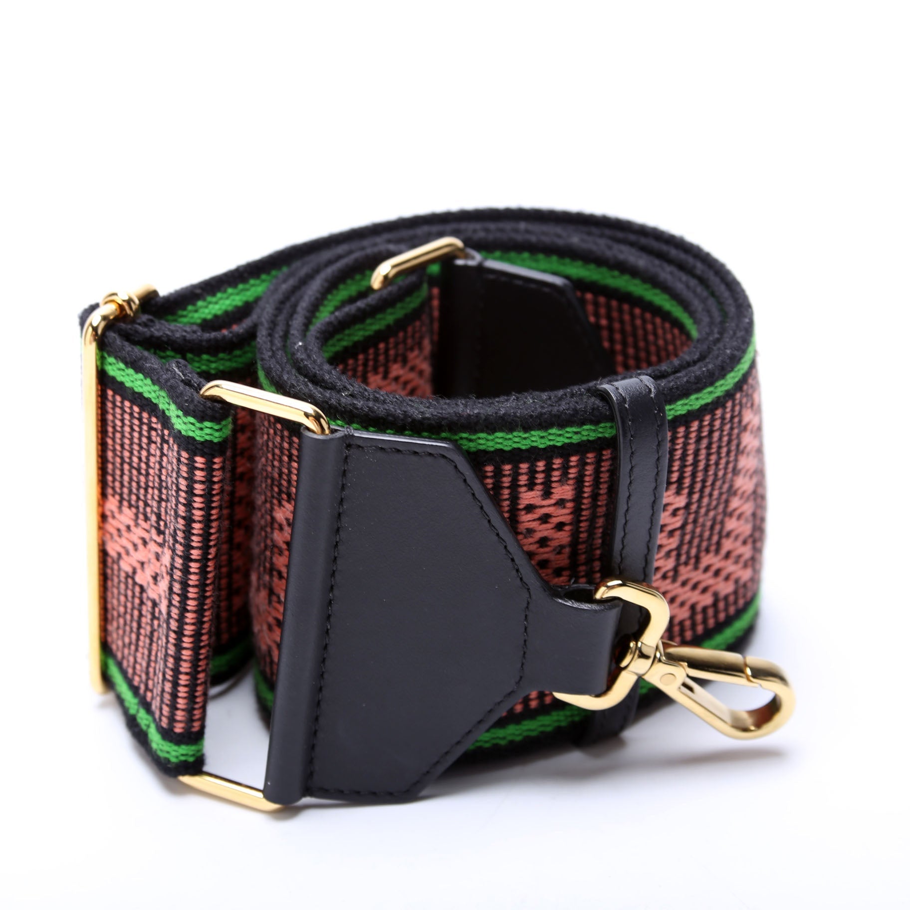 Fendi Logo Cannete Ribbon Adjustable Strap Pink