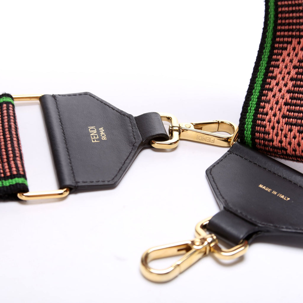 Fendi Logo Cannete Ribbon Adjustable Strap Pink