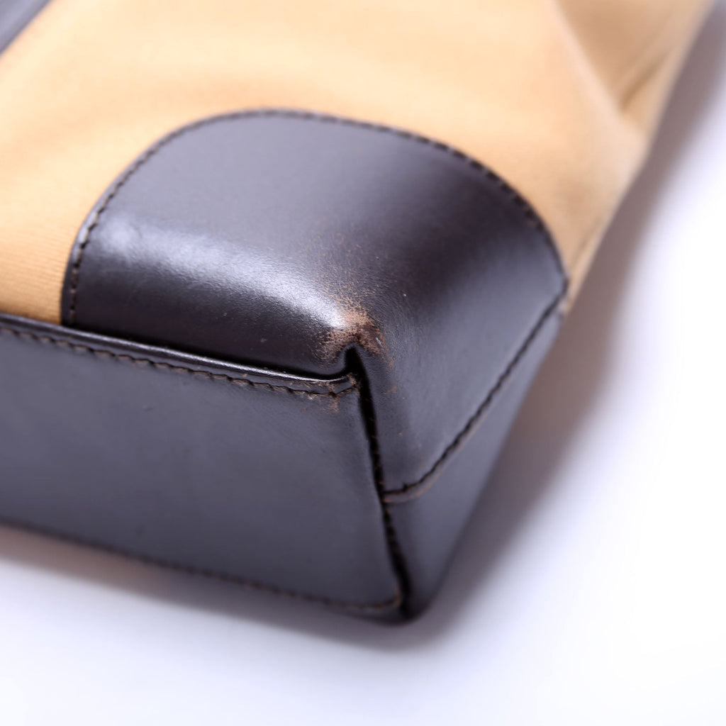 0014231 Sherry Line Web/Leather Shoulder Bag Vintage