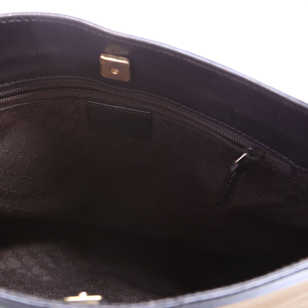 0014231 Sherry Line Web/Leather Shoulder Bag Vintage