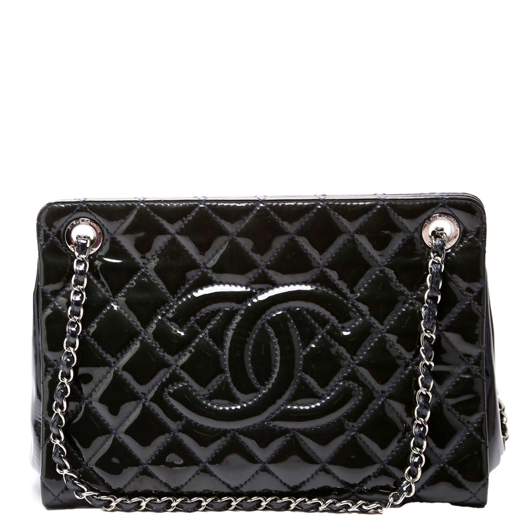 Petite Timeless CC Tote Quilted Patent 17M Blue