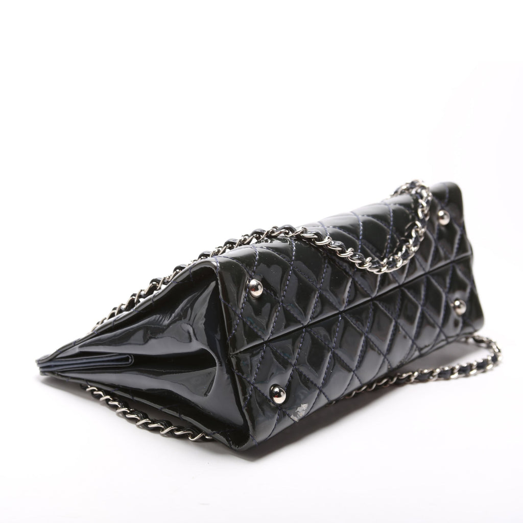 Petite Timeless CC Tote Quilted Patent 17M Blue