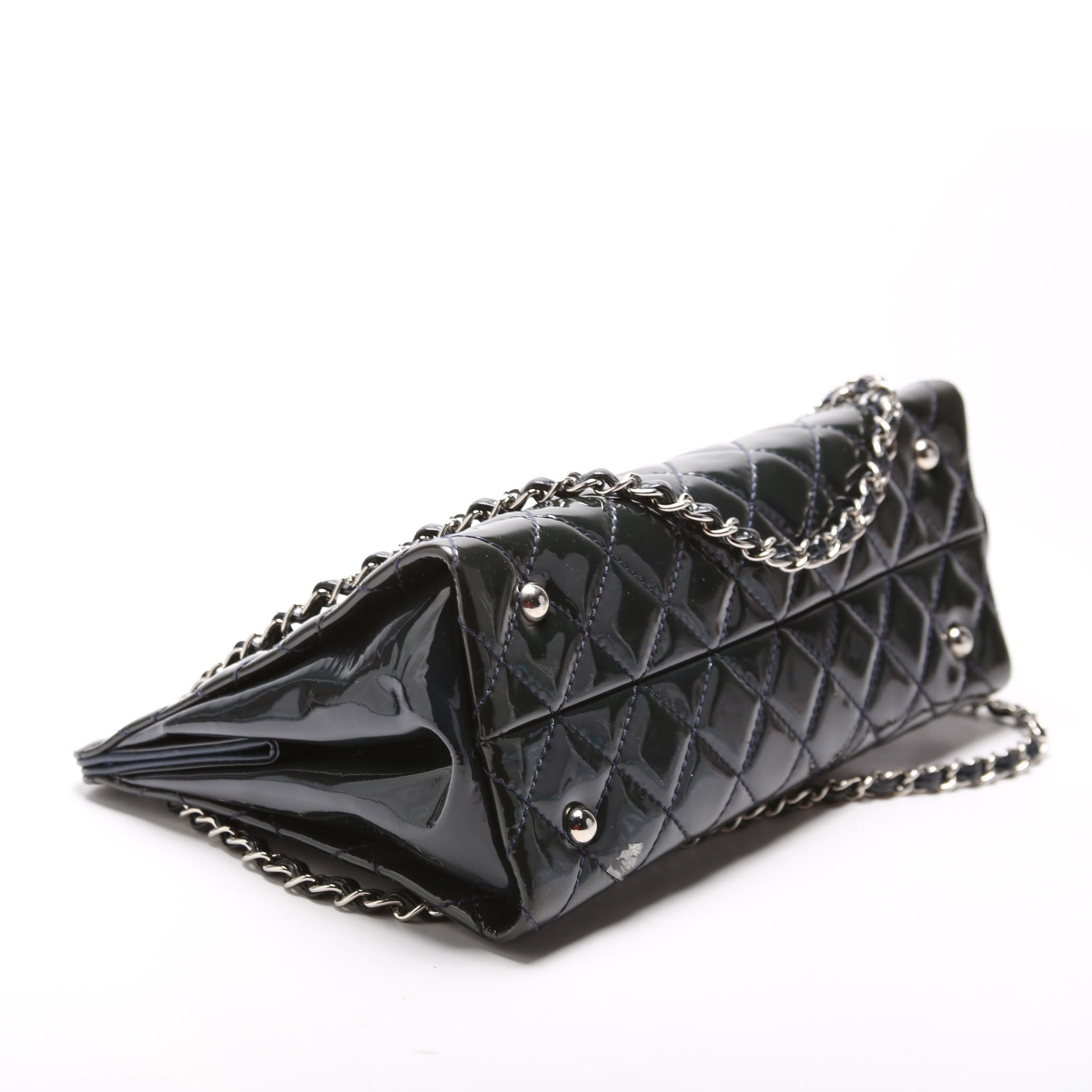 Petite Timeless CC Tote Quilted Patent 17M Blue