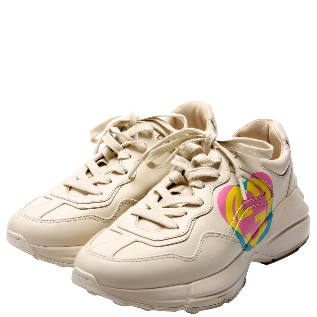 Rhyton Heart Sneakers Size 40.5 Cream