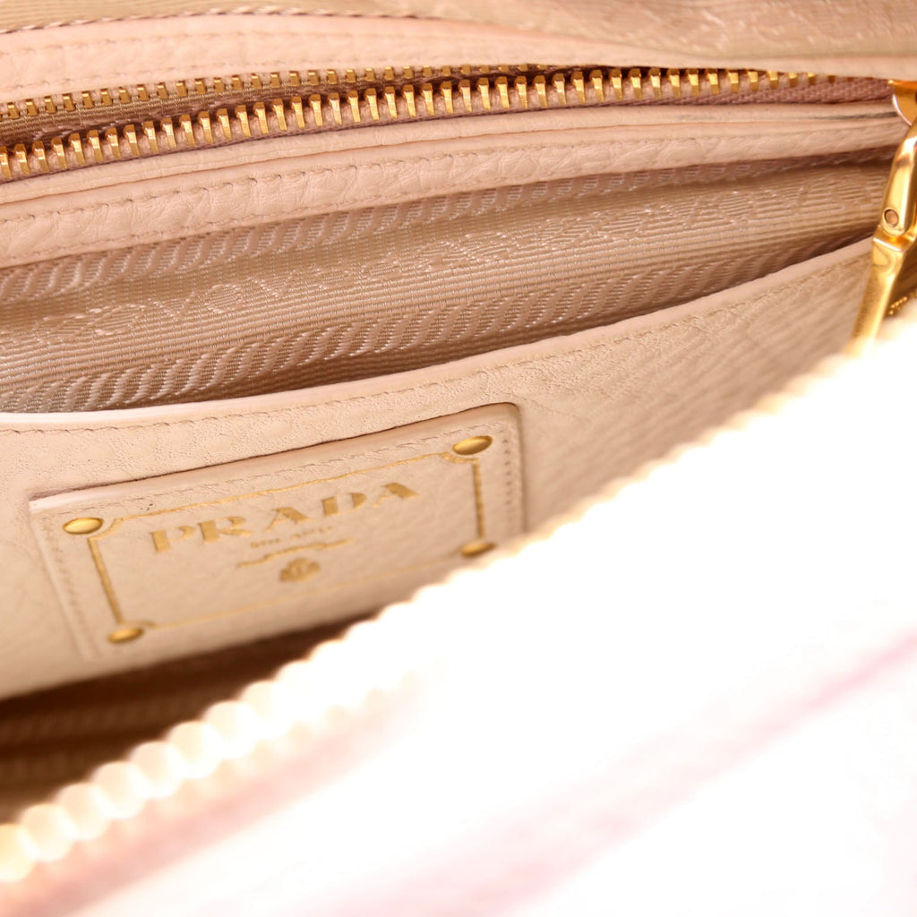 ON HOLD Vitello Daino Zip Shopping Satchel Large White