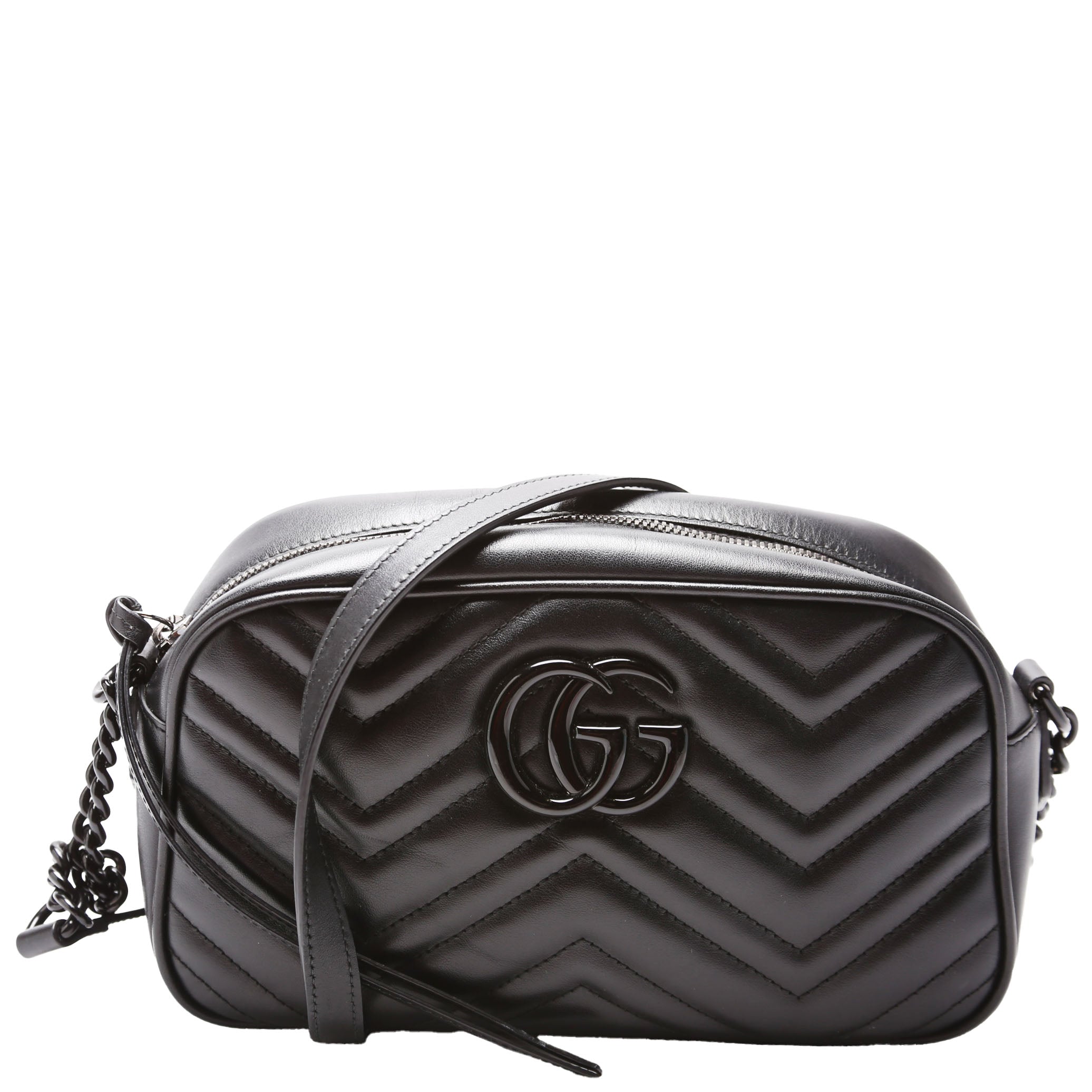 447632 Marmont Small Leather Camera Black