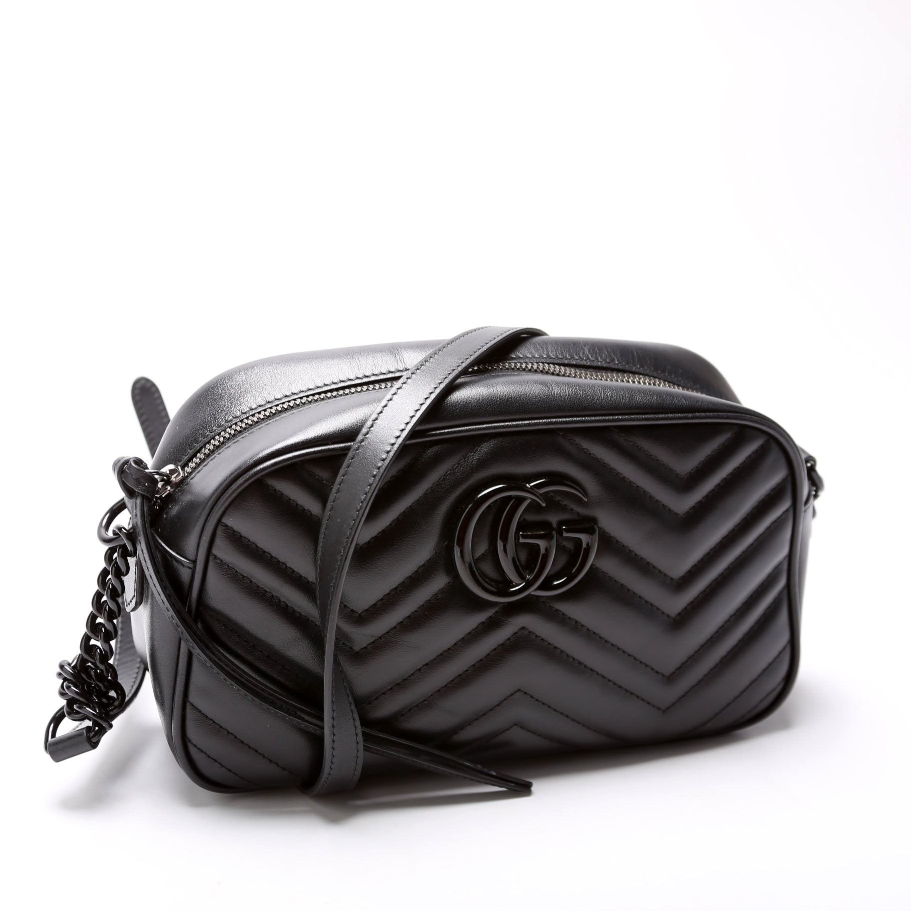 447632 Marmont Small Leather Camera Black