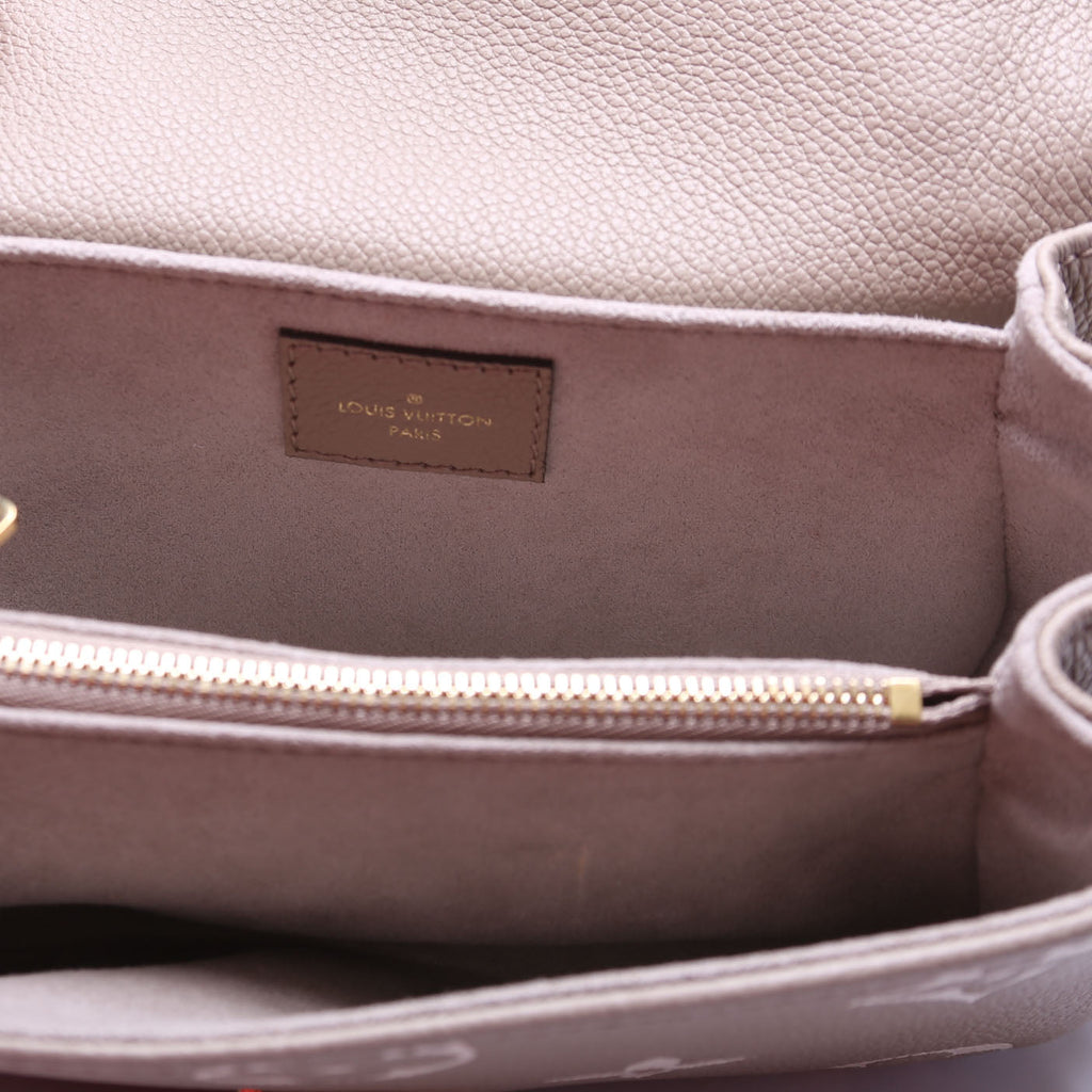 Pochette Metis East West Bicolor Empreinte Taupe