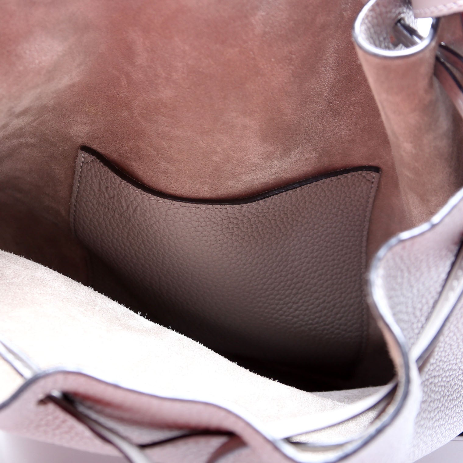 Balloon Bucket Bag Small Grain Leather Grey