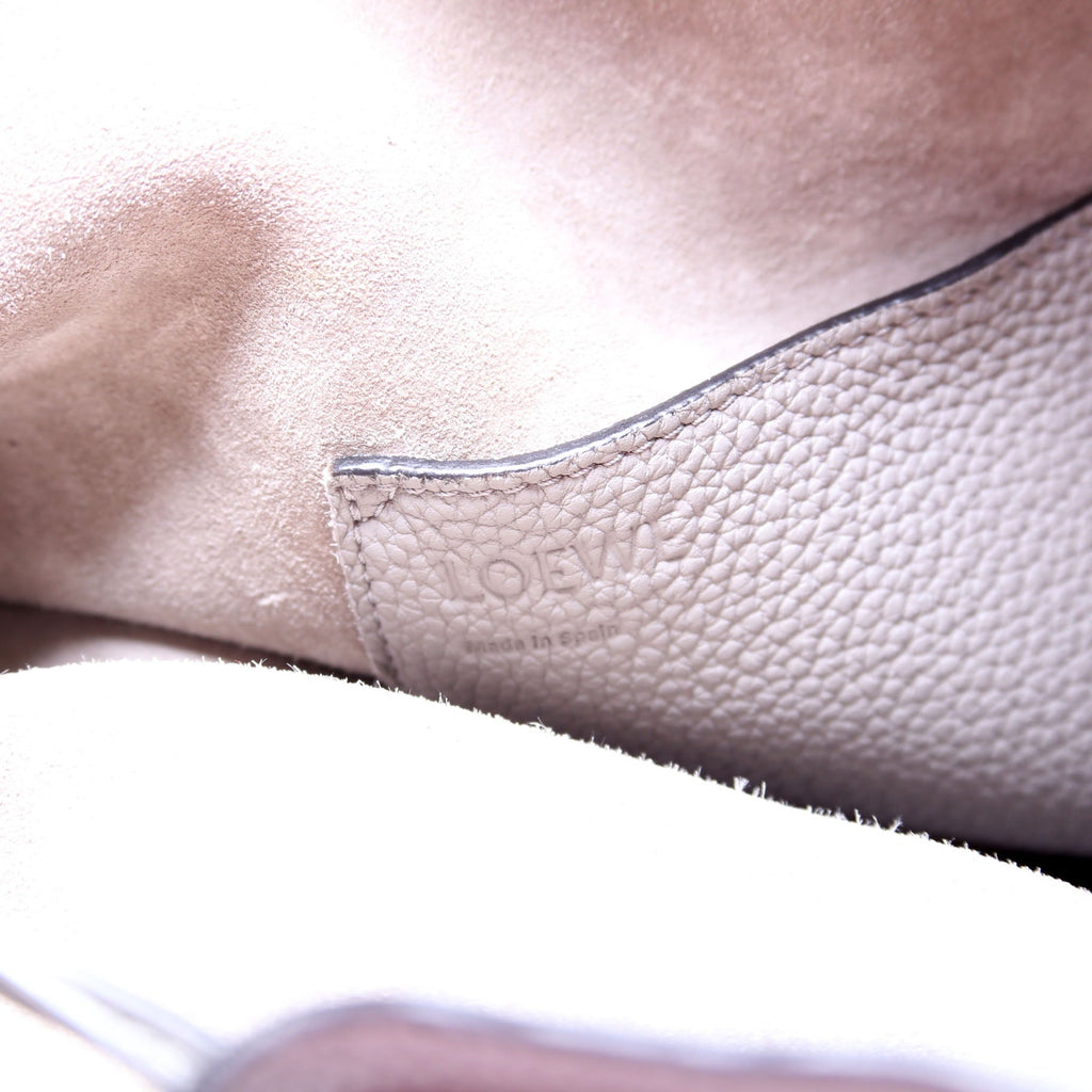 Balloon Bucket Bag Small Grain Leather Grey