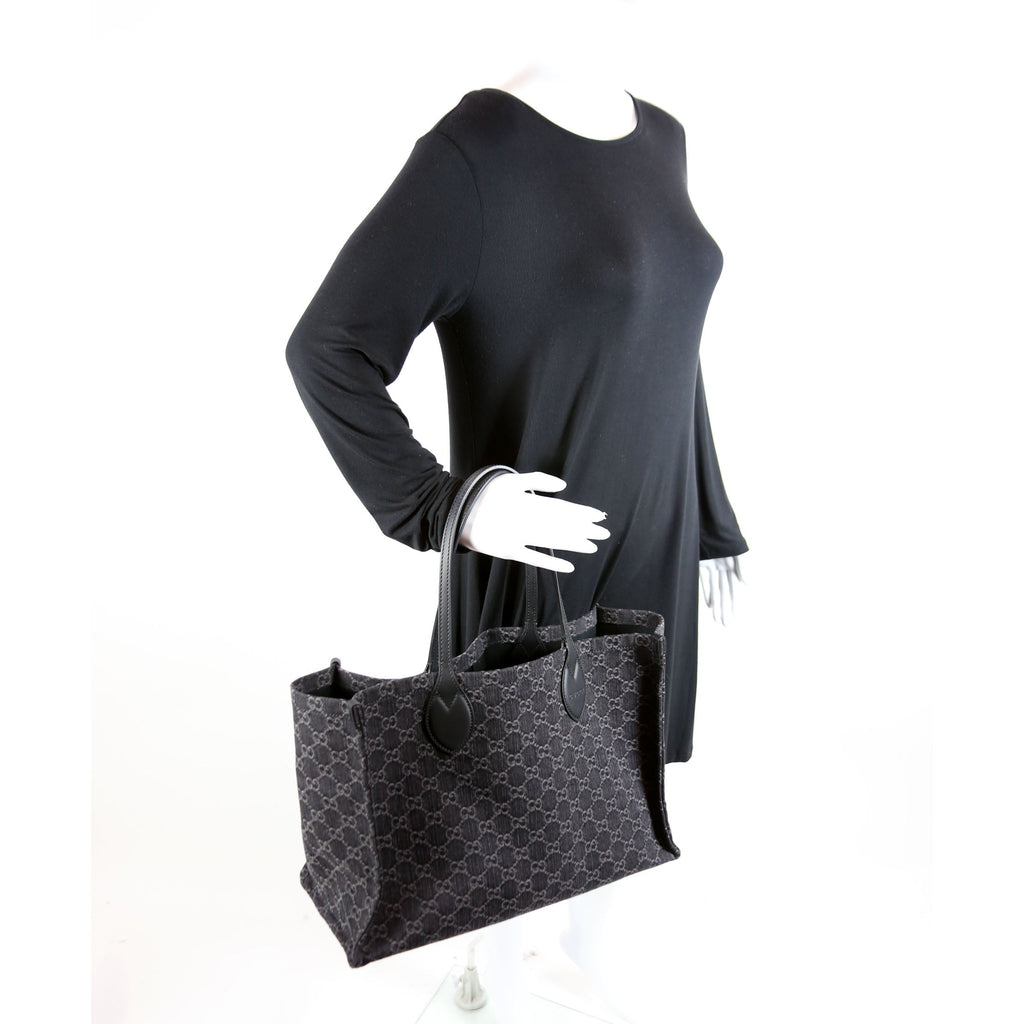 772176 Summer Tote Large Denim Black