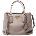 1BA239 Vitello Phenix Double Tote Taupe