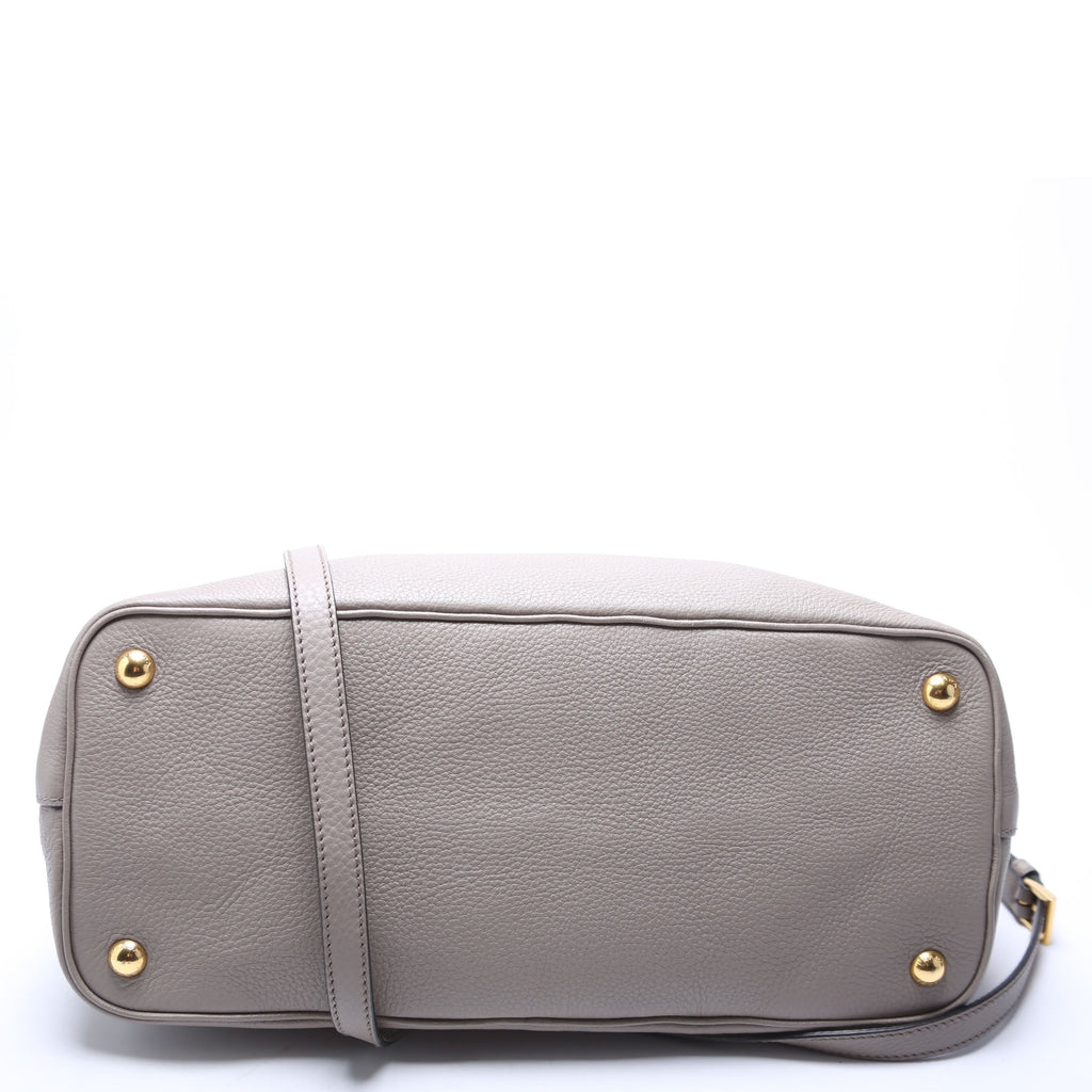 1BA239 Vitello Phenix Double Tote Taupe