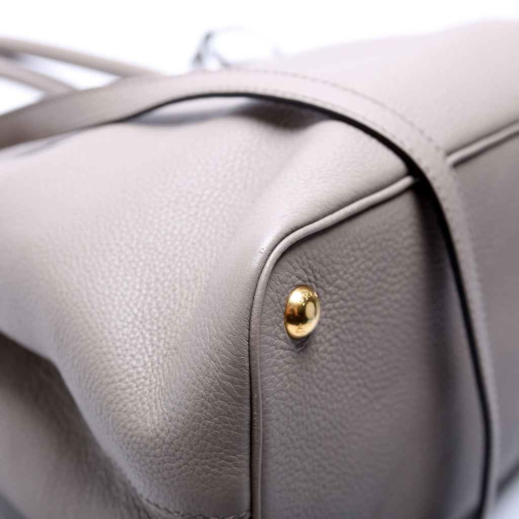 1BA239 Vitello Phenix Double Tote Taupe