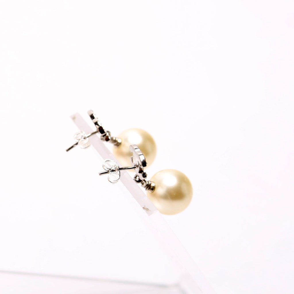 Crystal CC Pearl Drop Earrings