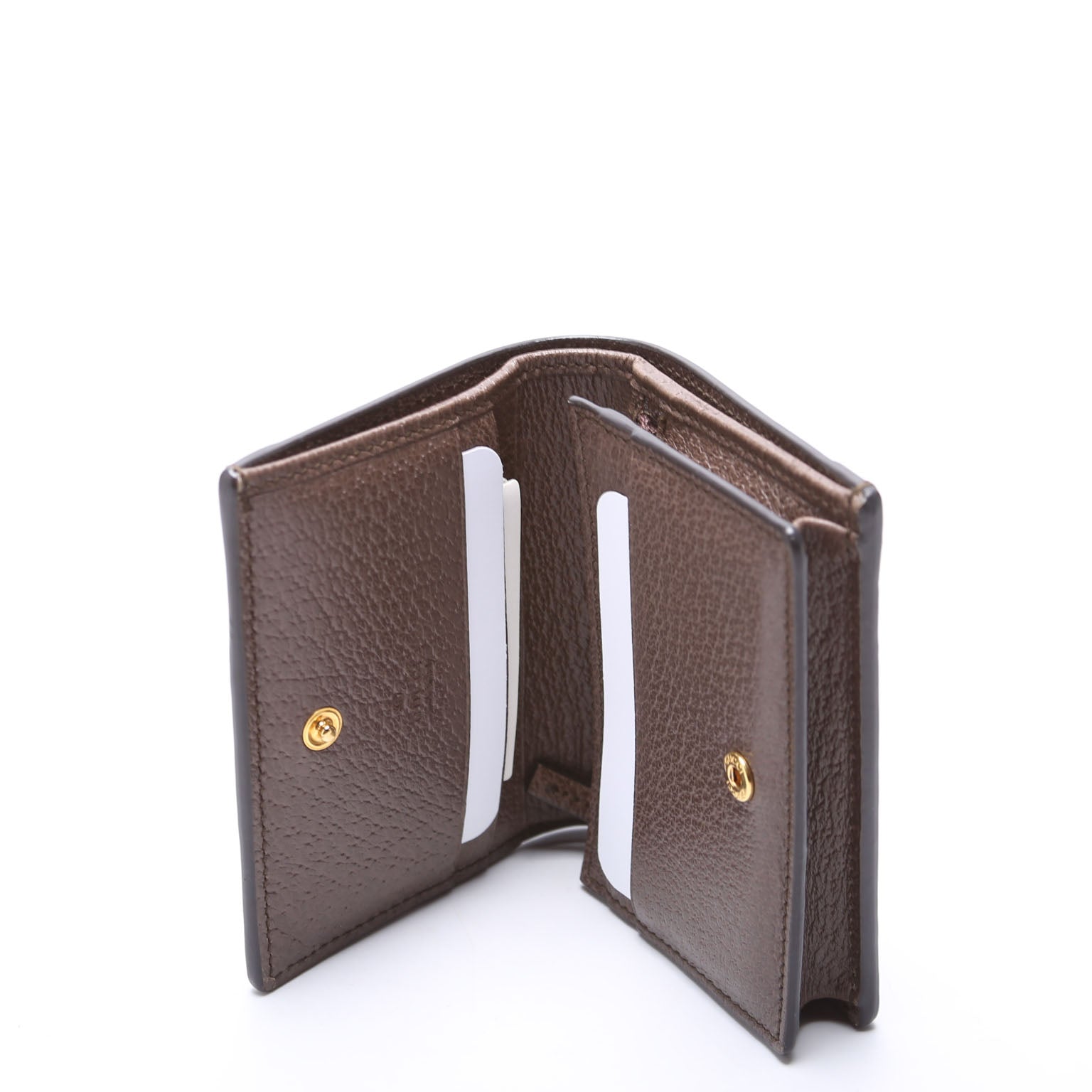 523155 Ophidia GG Card Case Wallet Brown