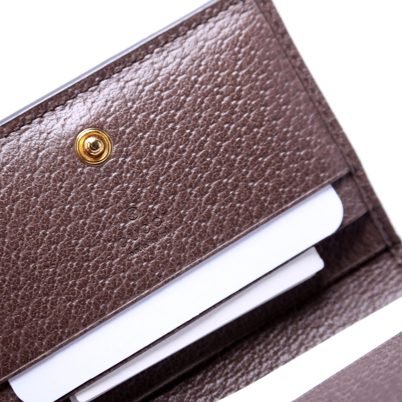 523155 Ophidia GG Card Case Wallet Brown