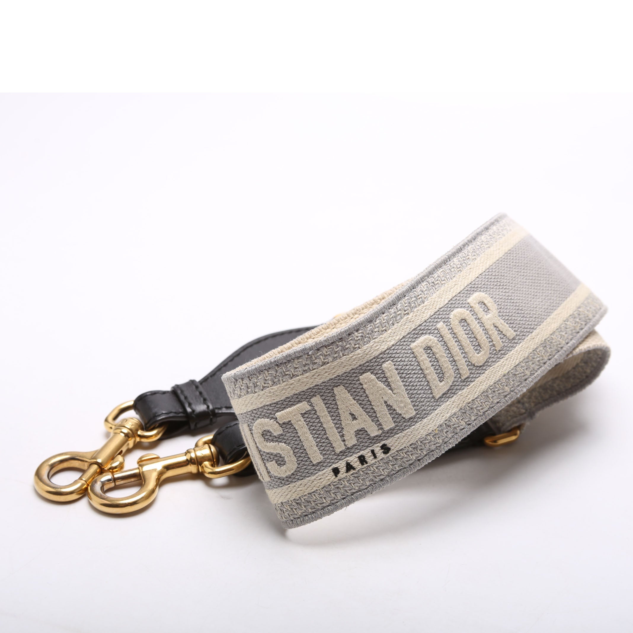 Dior Logo Wide Non-Adjustable Srap Grey/Beige