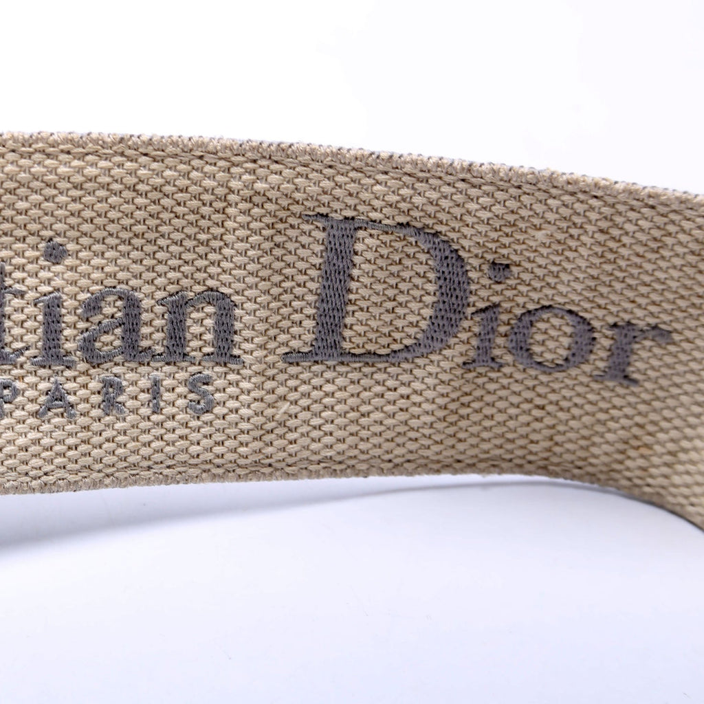 Dior Logo Wide Non-Adjustable Srap Grey/Beige
