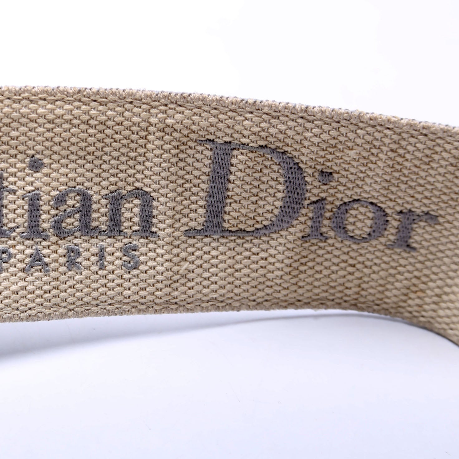 Dior Logo Wide Non-Adjustable Srap Grey/Beige