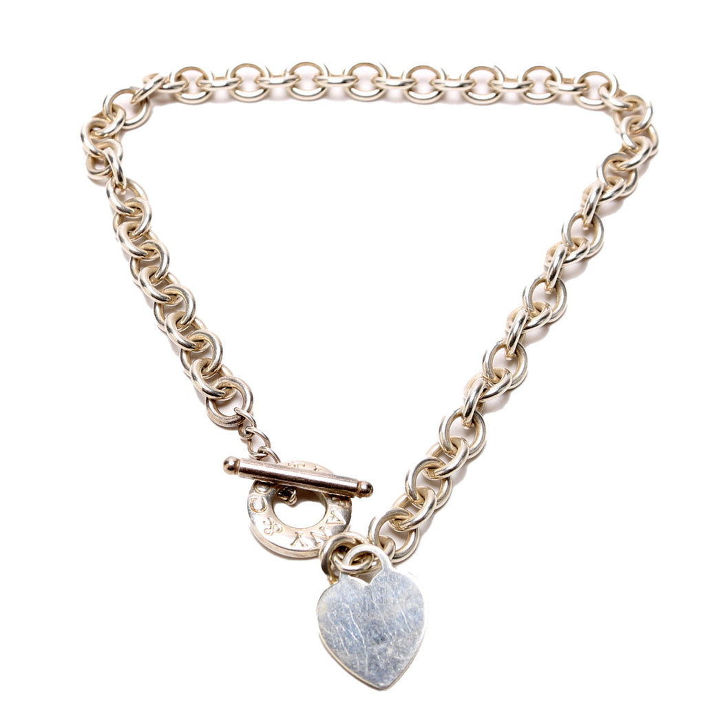 Heart Toggle Choker Necklace 925