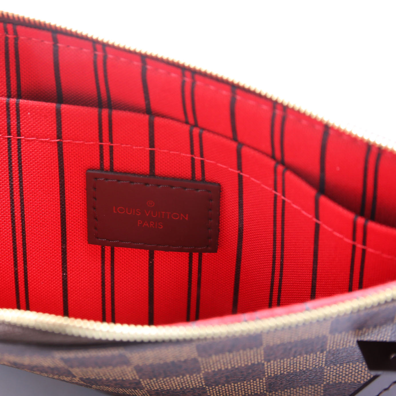 Pochette Only Damier Ebene Neverfull Red