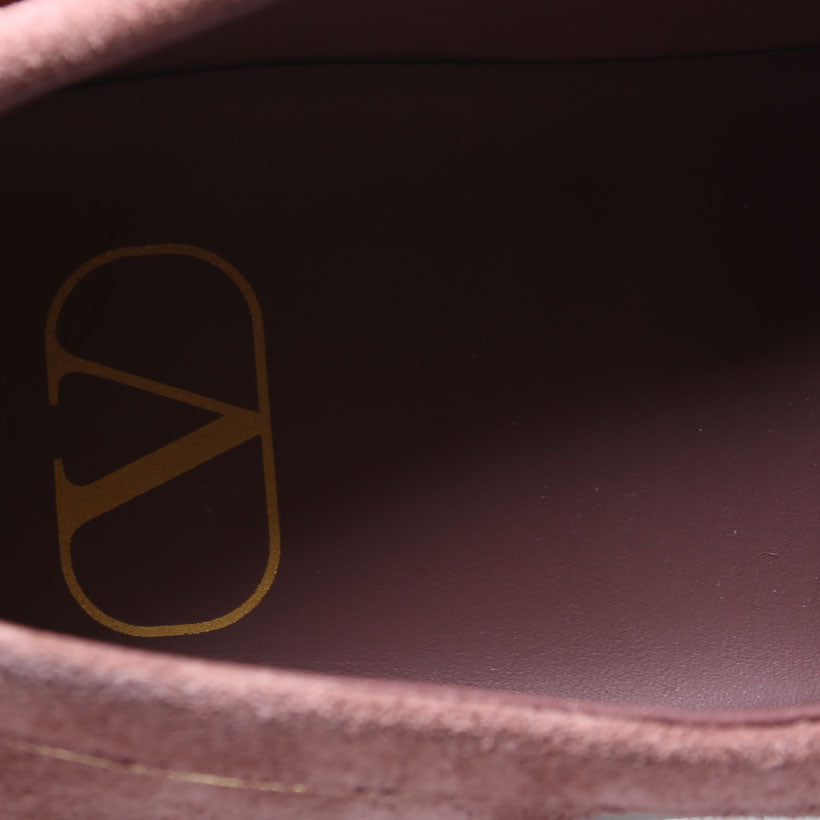 V Logo Suede Loafers Size 37 Mauve
