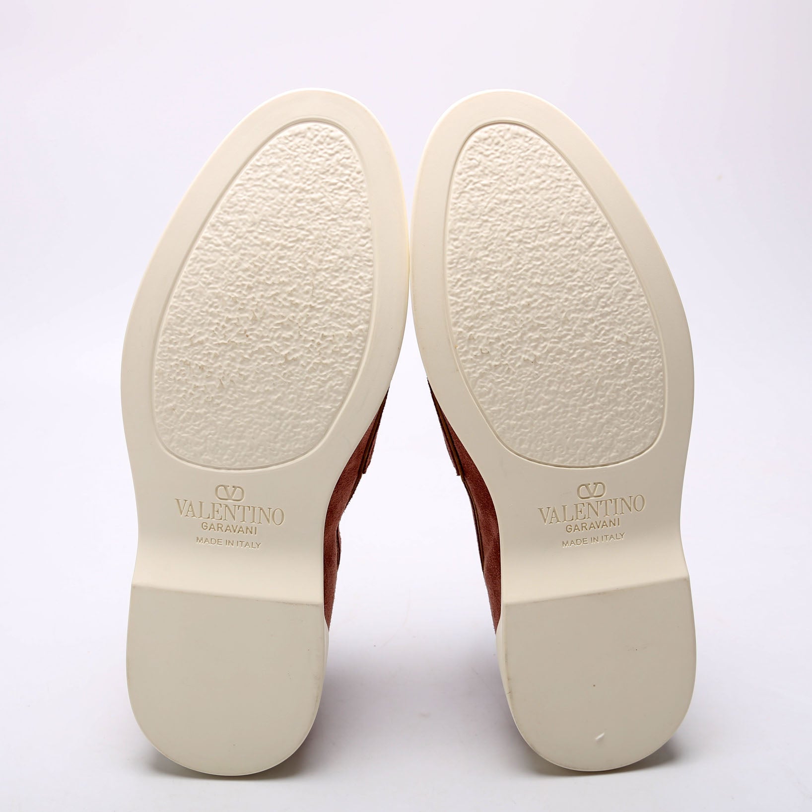V Logo Suede Loafers Size 37 Mauve
