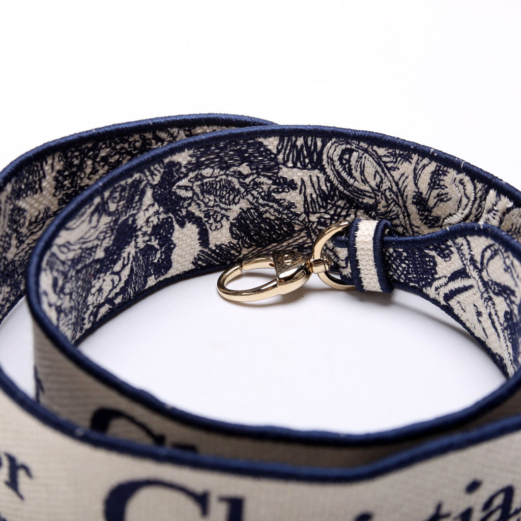Dior Logo Wide Non-Adjustable Strap Blue/White