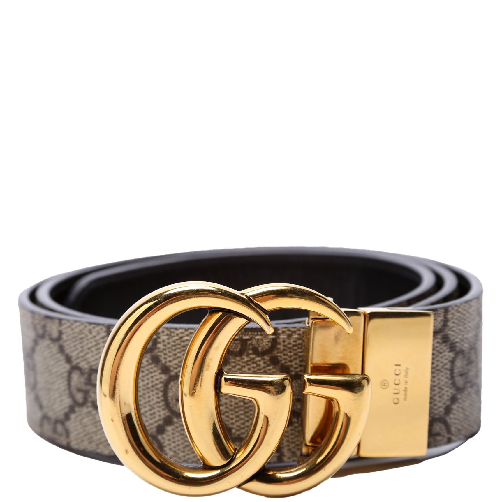 659416 GG Marmont Reversible Supreme/Leather Belt Size 90/36 Brown