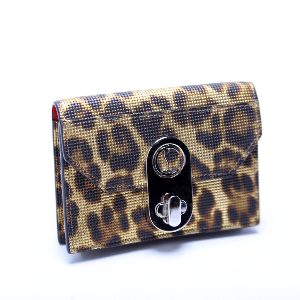 Card Holder Cheetah Print Gold