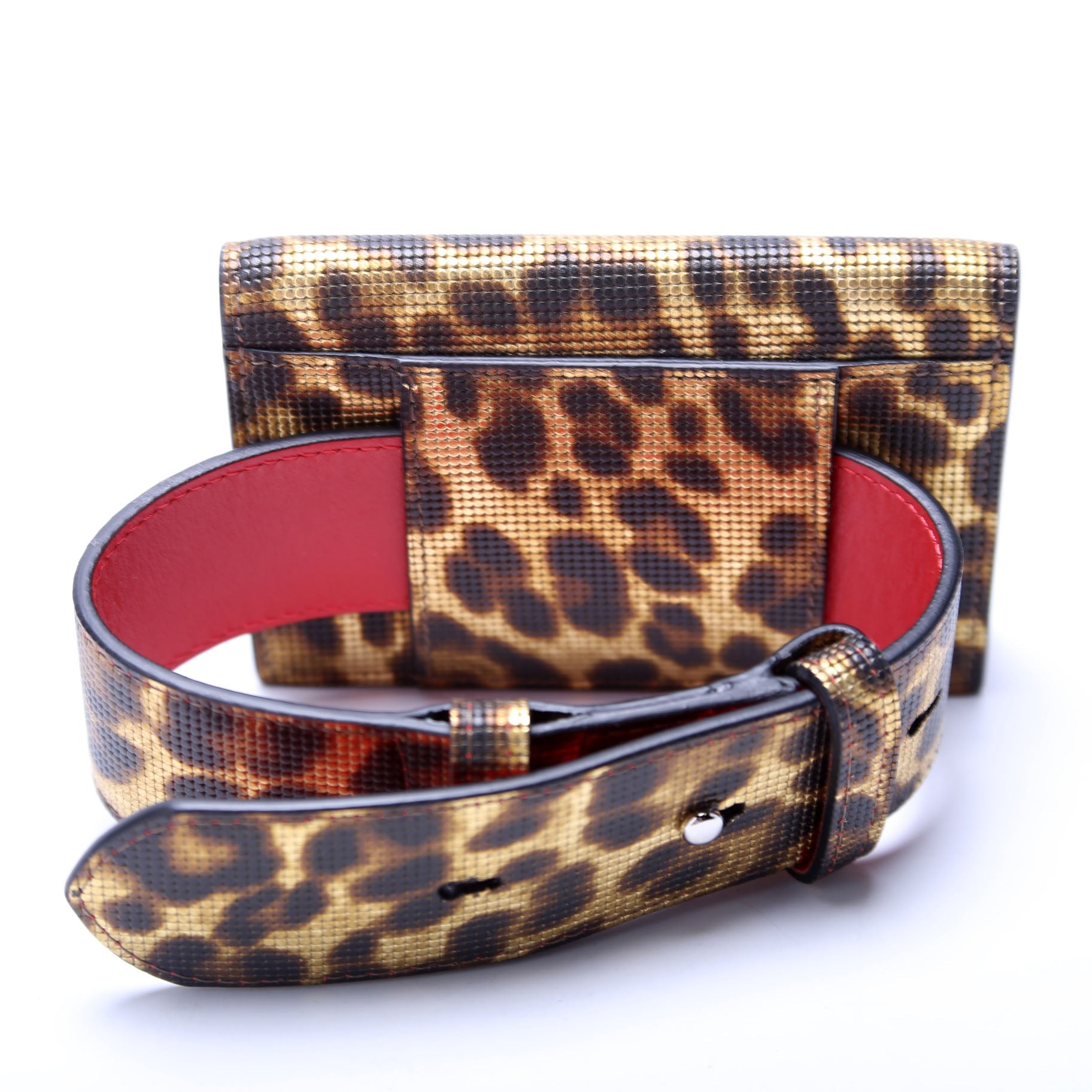 Card Holder Cheetah Print Gold