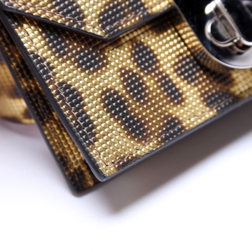 Card Holder Cheetah Print Gold