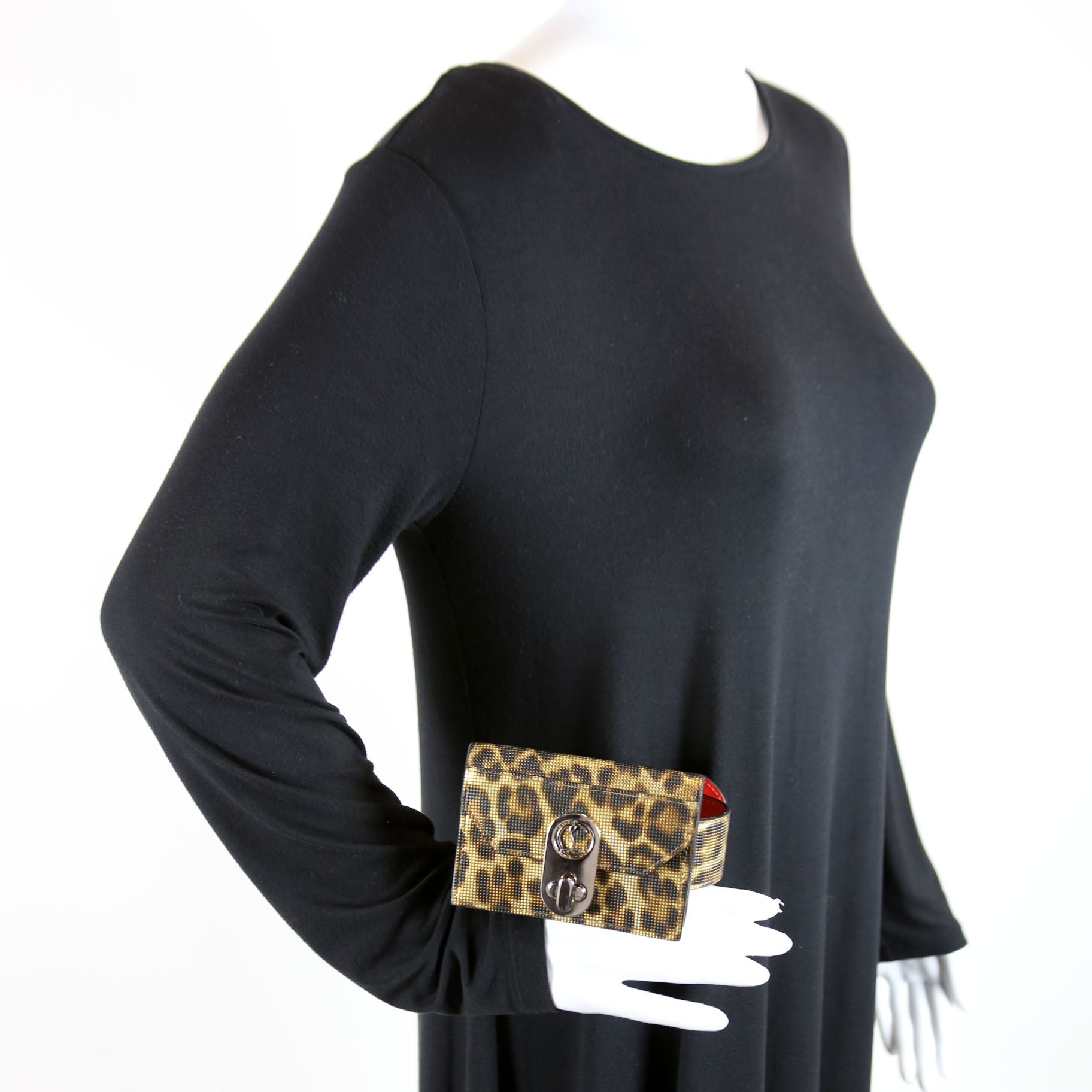Card Holder Cheetah Print Gold