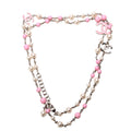 CC Enamel Pearl Necklace Pink