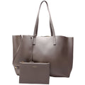 Shopping Bag East/West Supple Leather 600281 Grey