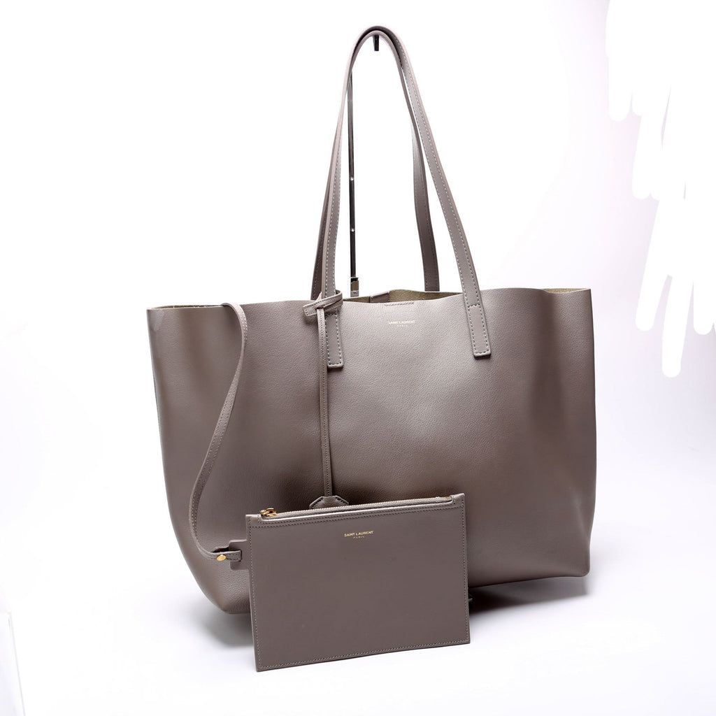 Shopping Bag East/West Supple Leather 600281 Grey