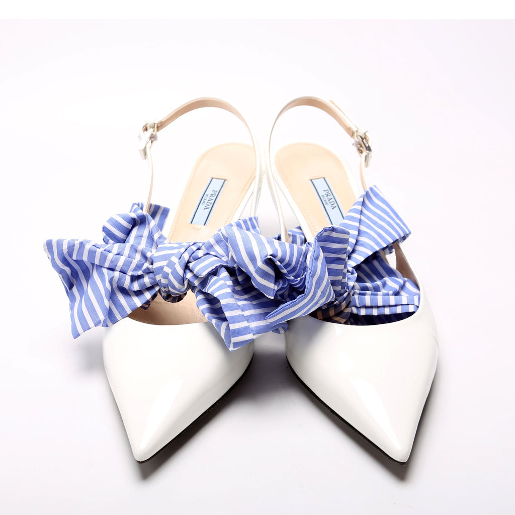 Patent Slingback with Bow Accent Size 40
