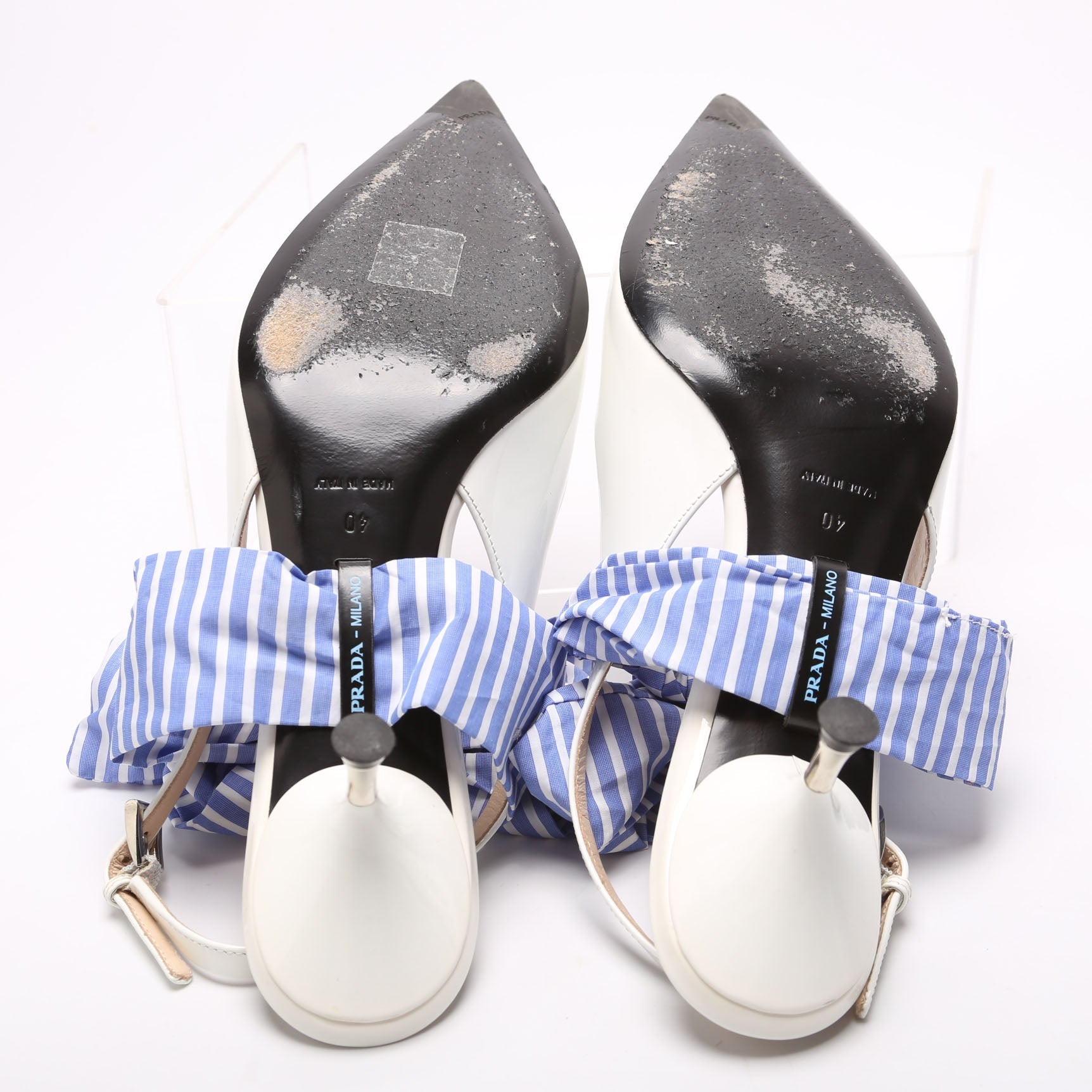Patent Slingback with Bow Accent Size 40