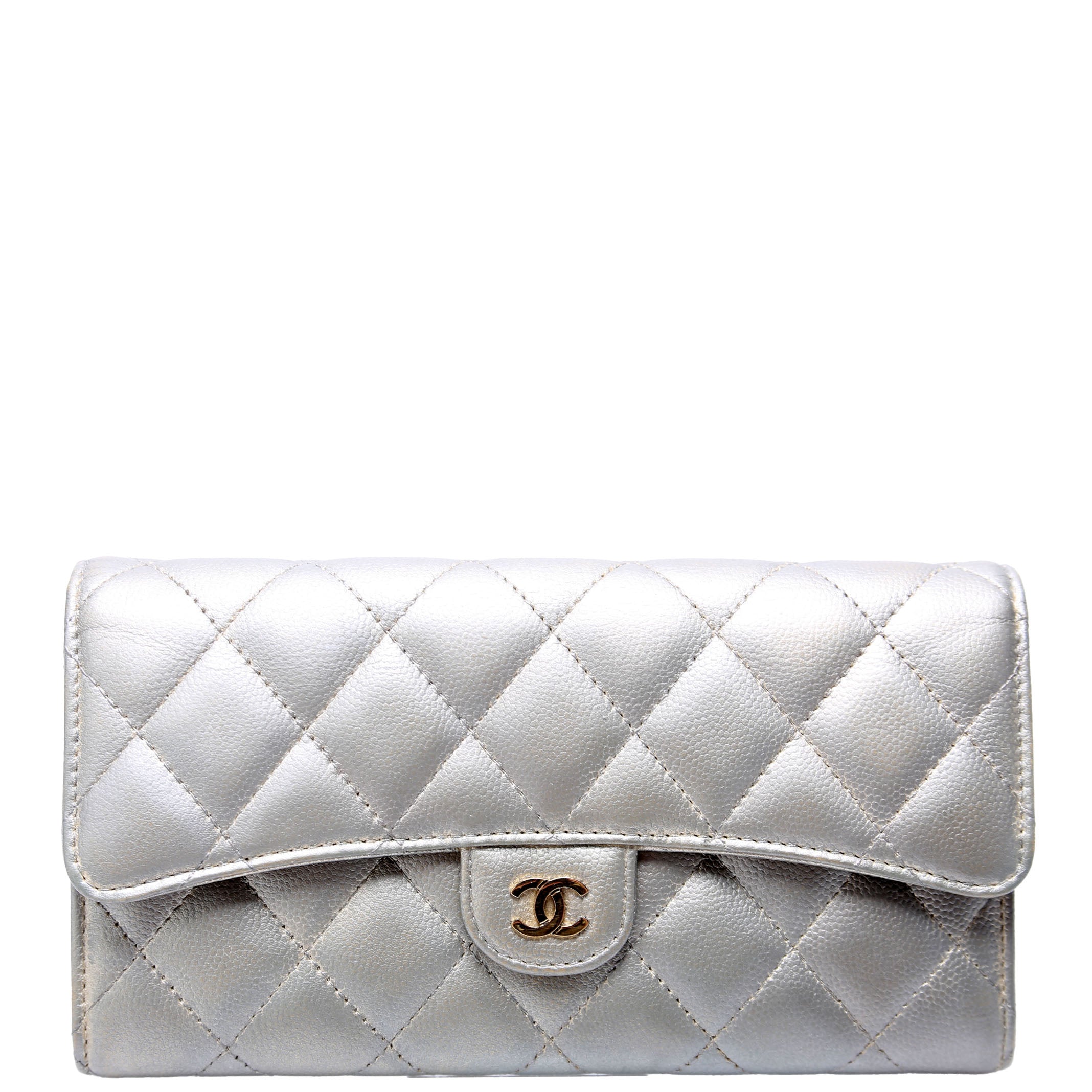 Classic Flap Wallet Long Caviar Grey