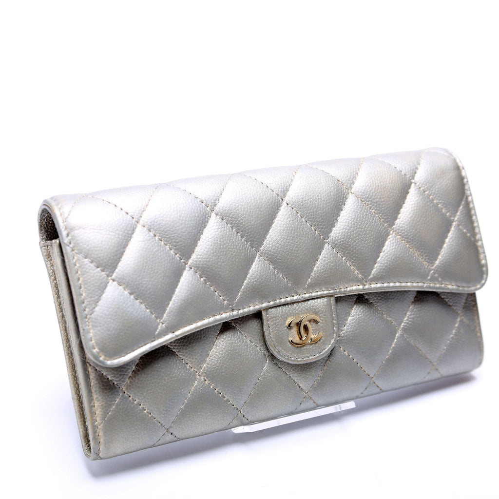 Classic Flap Wallet Long Caviar Grey