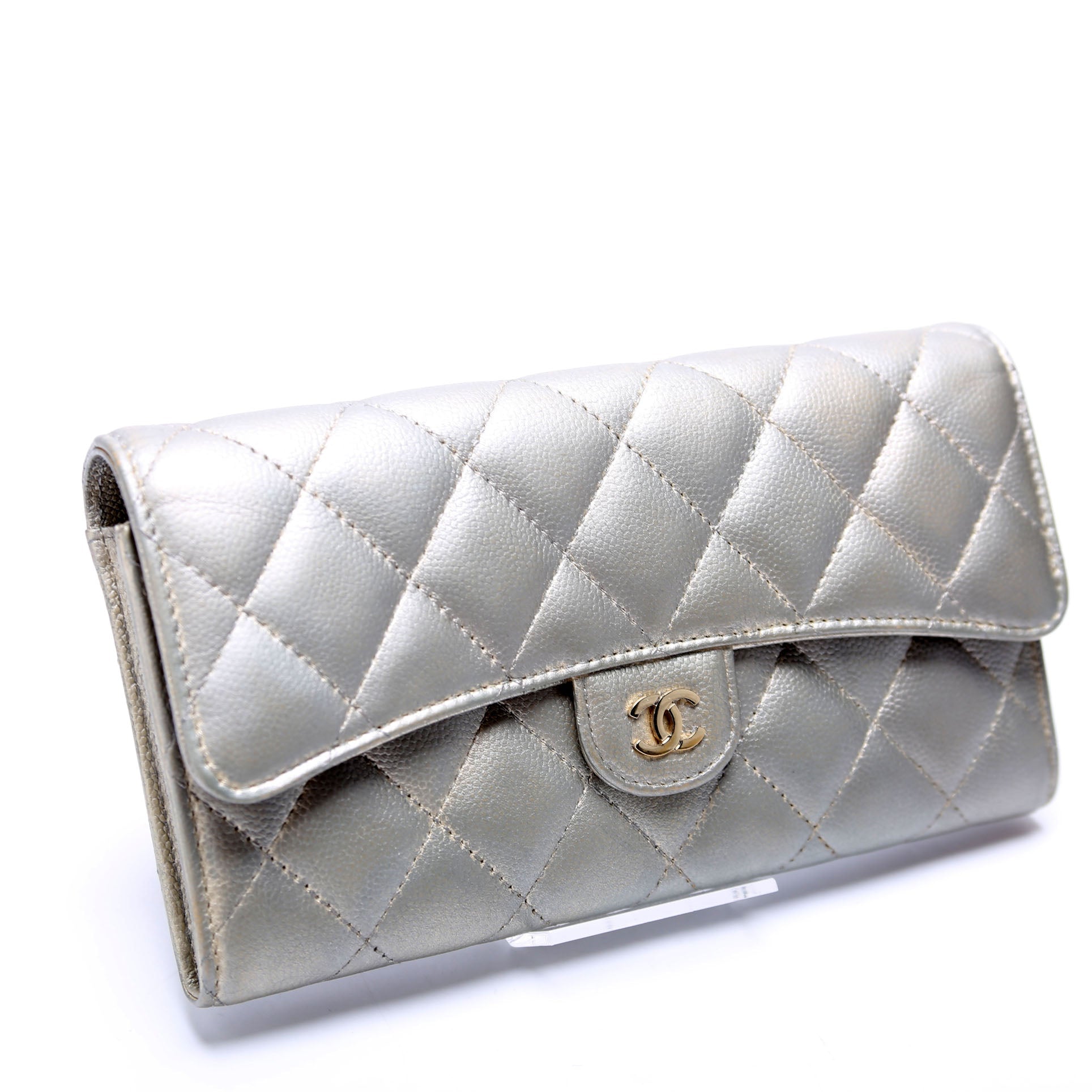 Classic Flap Wallet Long Caviar Grey