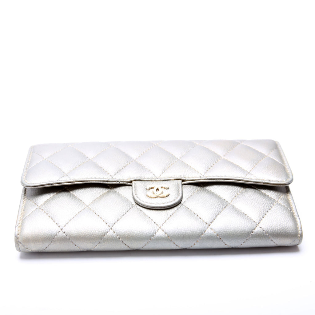 Classic Flap Wallet Long Caviar Grey