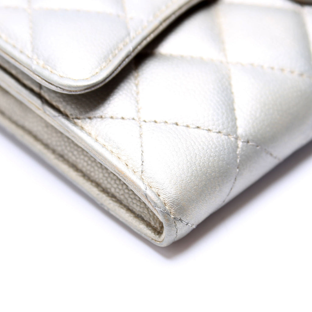 Classic Flap Wallet Long Caviar Grey
