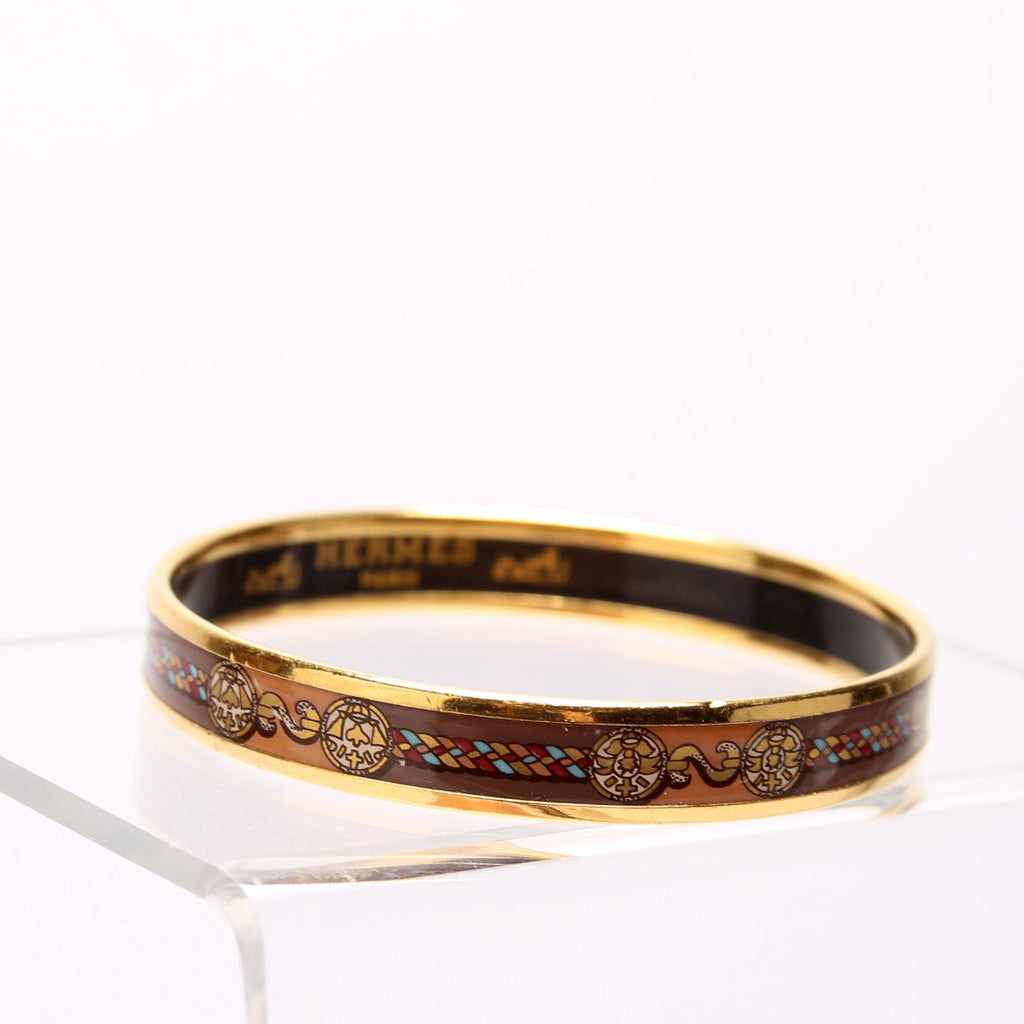 Enamel Narrow Bangle Bracelet Gold/Multicolor